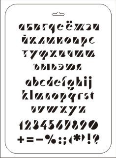 Трафарет кондитерский "Алфавит с цифрами и знаками"