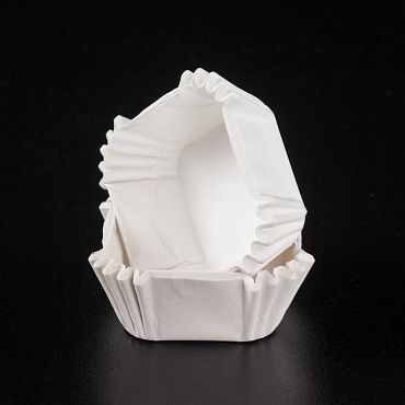 Капсула бумажная для конфет квадратная 35*35*22,5 мм, белая, 1 шт