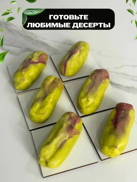 Форма для муссовых десертов и выпечки «Фисташка», 4 ячейки, 12*4,5 см