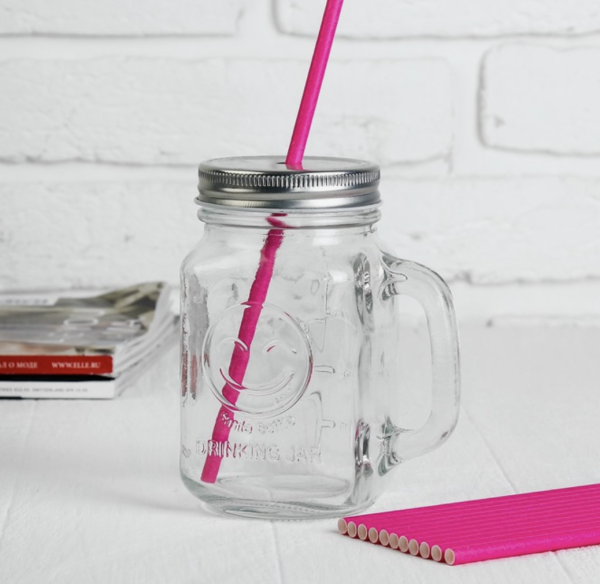 Трубочки для коктейля, набор 12 шт., цвет ярко-розовый