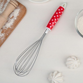 Венчик кулинарный Полька, 28,5×6,5×6 см, цвет МИКС Венчик кулинарный Полька, 28,5×6,5×6 см, цвет МИКС