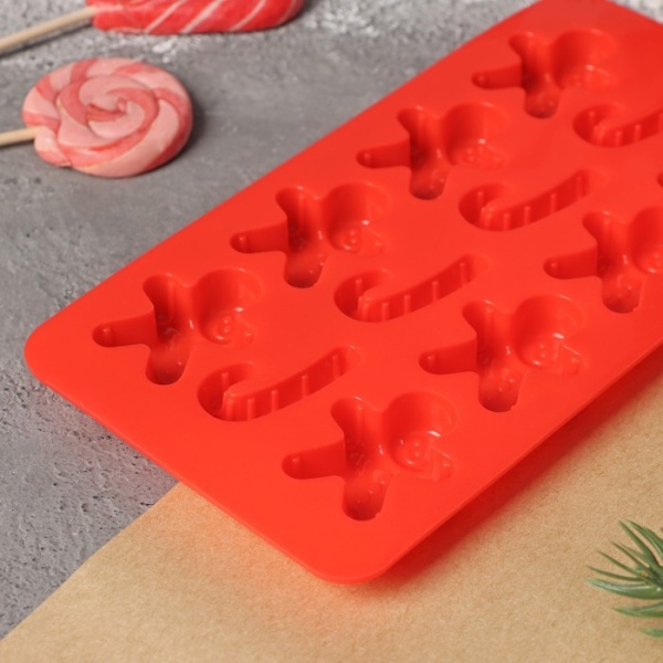 Форма для льда и шоколада «Карамельное чудо», 21×10 см, 12 ячеек (3,5×3,5 см)