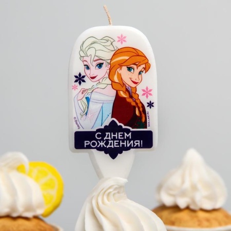 Свеча в торт "С Днем Рождения", Холодное сердце
