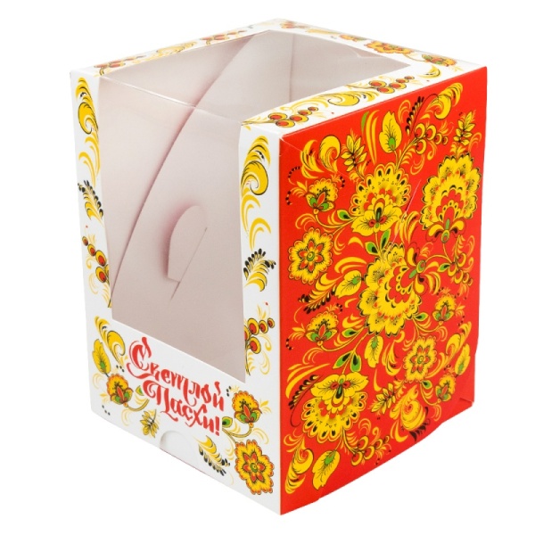 Коробка для кулича и шоколадной фигурки "Орнамент", 12,5 х 9,5 х 9,5 см