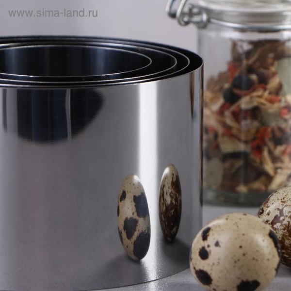 Набор форм для бенто-тортов, высота 8,5 см, диаметры колец: 10 см, 9 см, 7,5 см, 6 см