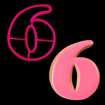 Вырубка для пряника Цифры 6 (цифра 9), размер 8 см, пластик
