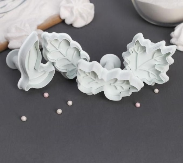 Набор плунжеров кондитерских Доляна «Листва осенняя», 4 шт, цвет МИКС