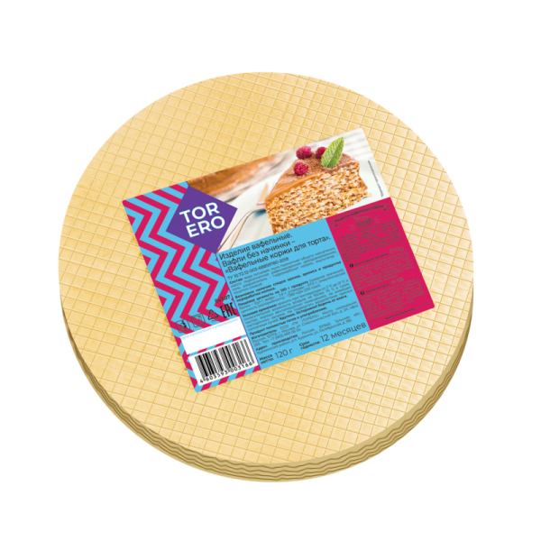 Коржи вафельные Topepo круглые, d 23 см, 120 гр