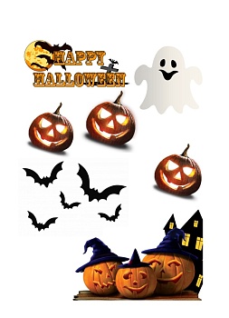 Хэллоуин тыквы №4, картинка на сахарной бумаге