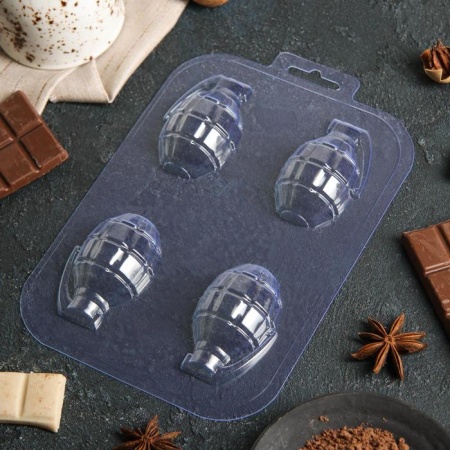 Форма пластиковая для шоколада "Лимонка двойная"
