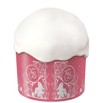 Форма бумажная для кулича на 300 гр "ХВ Зайчата" d110*85 мм