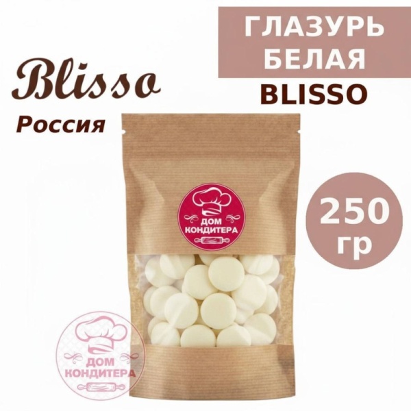 Глазурь Blisso, белая, Россия, 250 гр