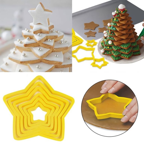 Набор вырубок для печенья и пряников "Звездочки", пластик, 6 шт