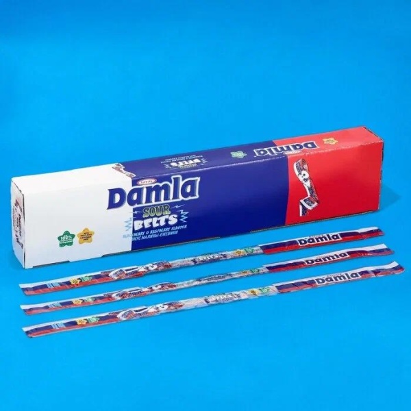 Жевательный Мармелад DAMLA Ремешки, Ежевика - Малина, 15 гр