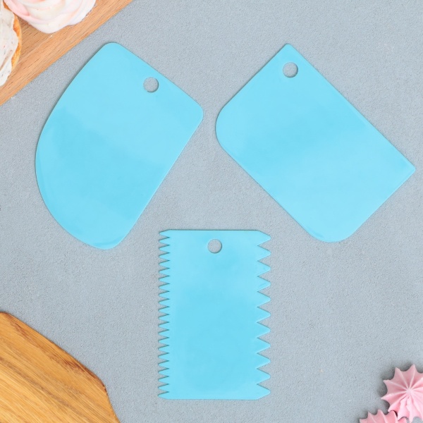 Набор кондитерских шпателей 11.5×8 см, 11.2×6.5 см, 10×7 см «Вкусняшки», 3 шт