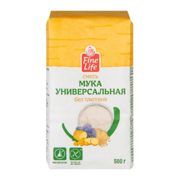 Мука универсальная без глютена Fine Life,  500 гр