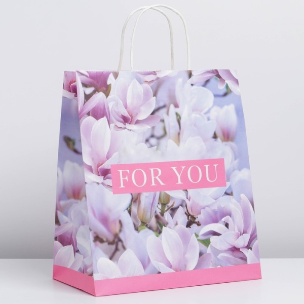 Пакет подарочный крафтовый For you, 28 × 32 × 15 см