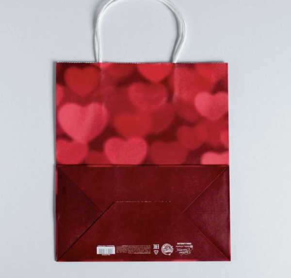 Пакет подарочный крафт «All you need is love», 22 × 25 × 12 см
