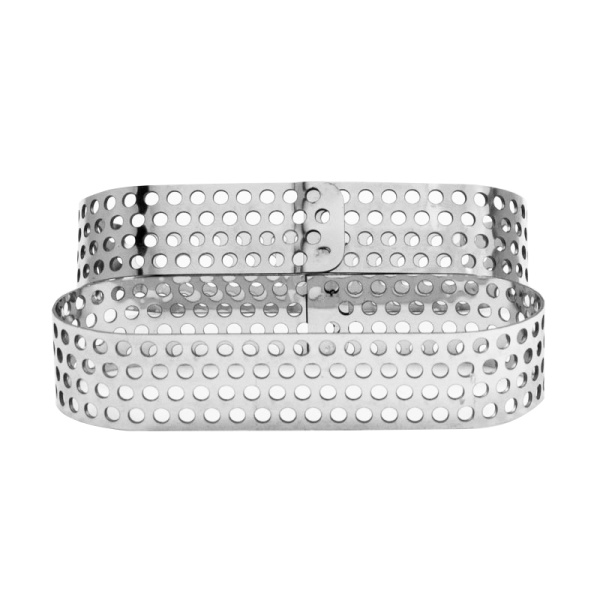 Овал для выпечки перфорированный 4*10 см, h=2 см