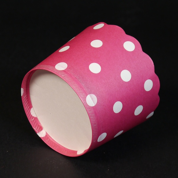 Бумажный стаканчик для кекса d50*45 мм, красный в горох, 1 шт