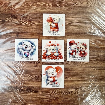 Открытка в ассортименте "Любовь", 7*7 см, 1 шт