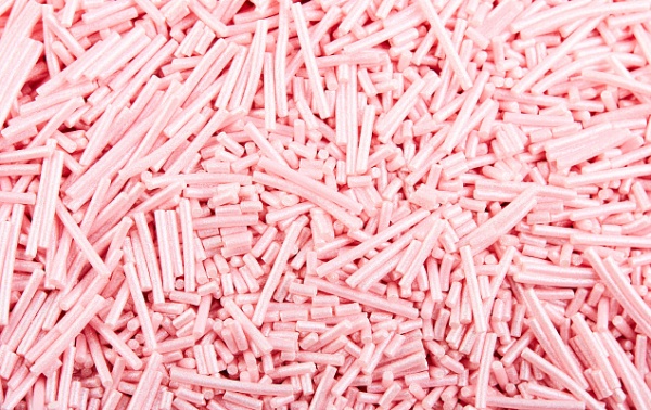 Посыпка кондитерская "Вермишель розовая перламутровая", опт 750 гр