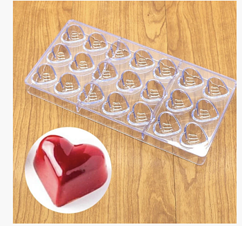 Форма поликарбонатная Сердце, 21 ячейка