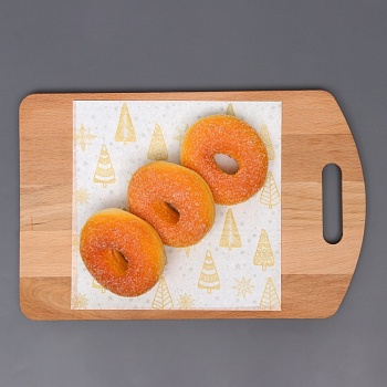 Бумага силиконизированная «Елки», золотые в листах, 18*18 см, набор 10 шт