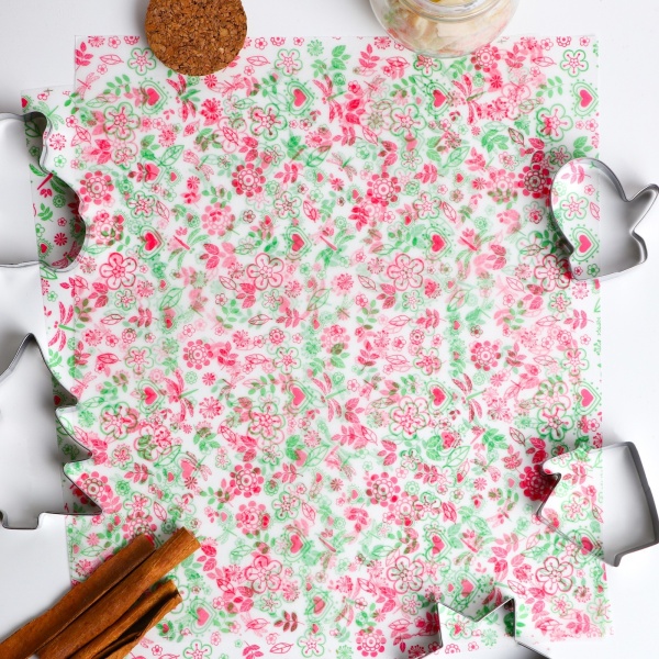 Бумага силиконизированная «Цветы», в листах, 25*22 см, набор 10 шт