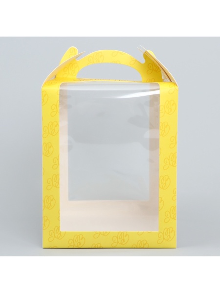 Коробка для кулича с окном «ХВ», 15 × 15 × 18 см