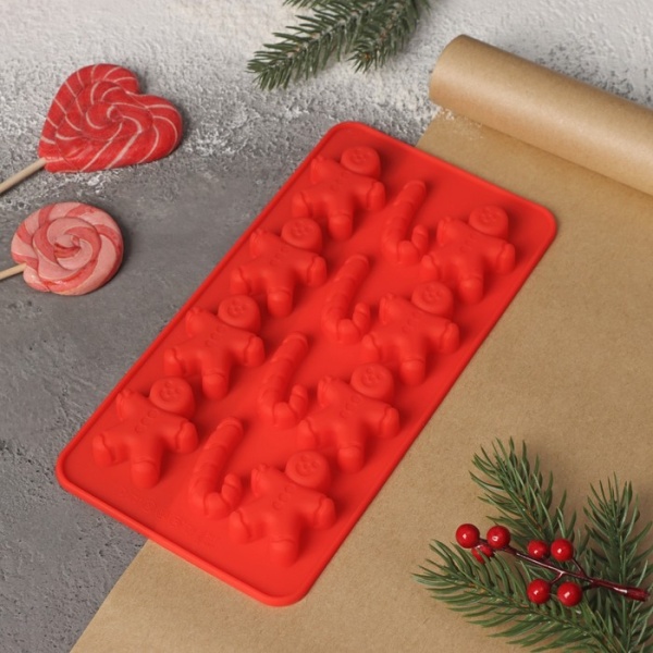 Форма для льда и шоколада «Карамельное чудо», 21×10 см, 12 ячеек (3,5×3,5 см)