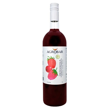 Кордиал (основа для лимонада) Agrobar, Земляника-Клюква-Малина, опт 1 л