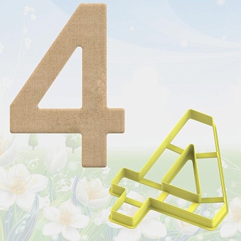 Форма вырубка для торта Цифра 4, размер 25