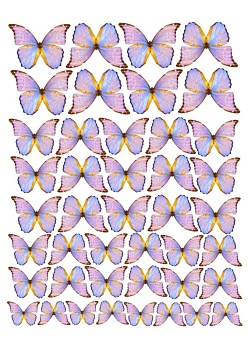 Бабочки фиолетовые №4, картинка на сахарной бумаге