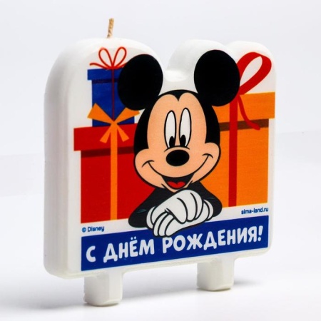 Свеча в торт "С Днем Рождения", Микки Маус