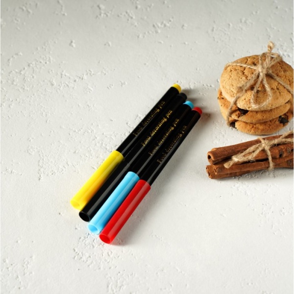 Набор маркеров для украшения десертов  4 шт, разноцветные