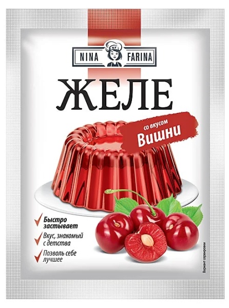 Желе быстрого приготовления «Nina Farina»,  со вкусом вишни, 50 г