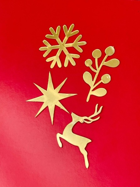 Набор акриловых топперов «Новогодний набор №3», 4 шт, золото