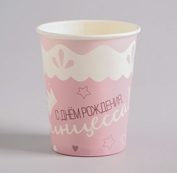 Стакан бумажный «Принцесса», набор 6 шт., 250 мл