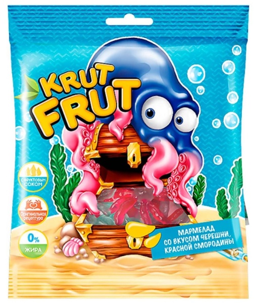 Мармелад жевательный «KrutFrut»,  в форме осьминожек, 100 гр