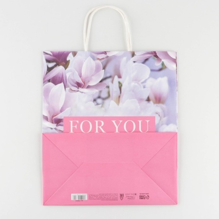 Пакет подарочный крафтовый For you, 28 × 32 × 15 см