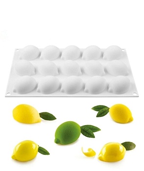 Форма для муссовых десертов и выпечки Доляна «Лимон», 29×17×2,5 см, 15 ячеек