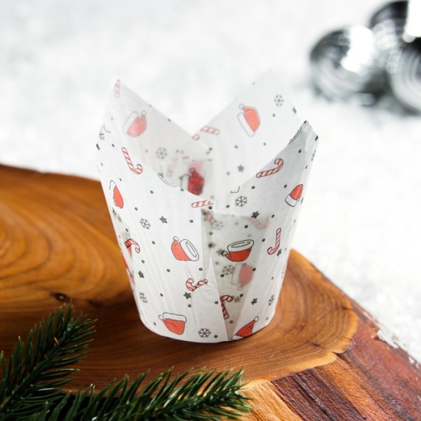 Капсула бумажная ТЮЛЬПАН d50x80 мм, Новый год, 1 шт