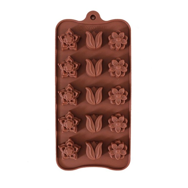 Форма для льда и шоколада Весенний букет, 22×10,5 см, 15 ячеек