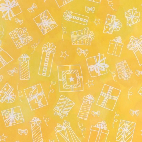 Бумага упаковочная глянцевая двусторонняя «С Днем Рождения», 70 × 100 см