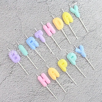 Свечи в торт  "Happy Birthday", 8 см, цветные