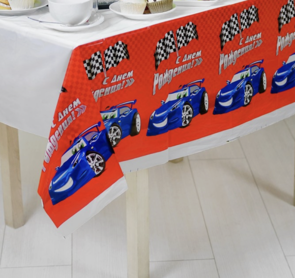 Скатерть «С днём рождения», тачка