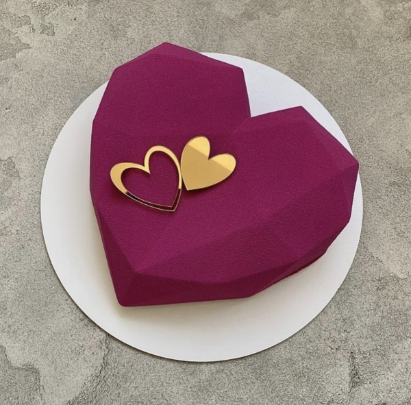 Набор акриловых мини-топперов «Сердца», 2 шт, 3-5 см, золото