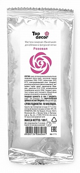 Мастика сахарная ванильная Топдекор, Розовая, 100 гр