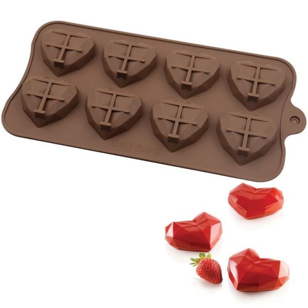 Форма для льда и шоколада Холодные сердечки , 8 ячеек